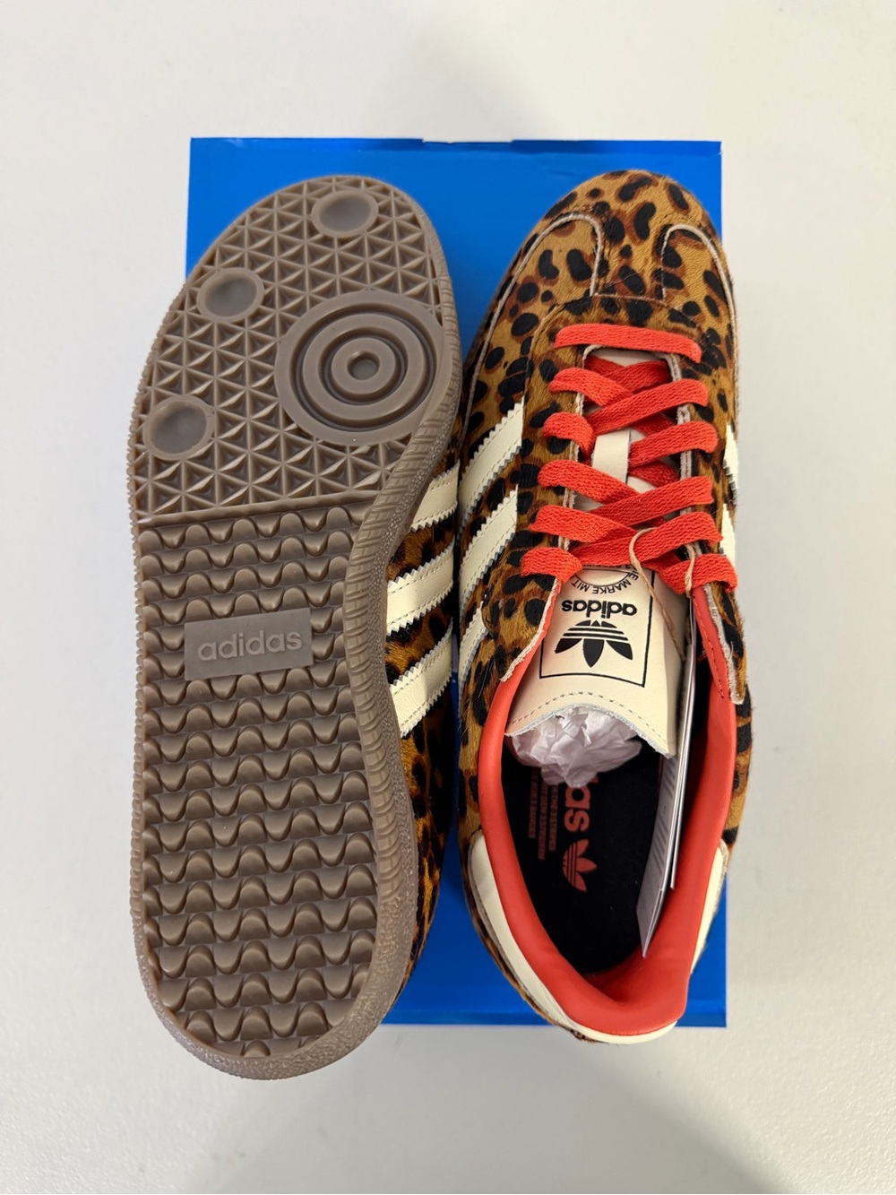 adidas Leopard Print Samba Sneakers - Brown/Red/Cream - Picture 5 of 11